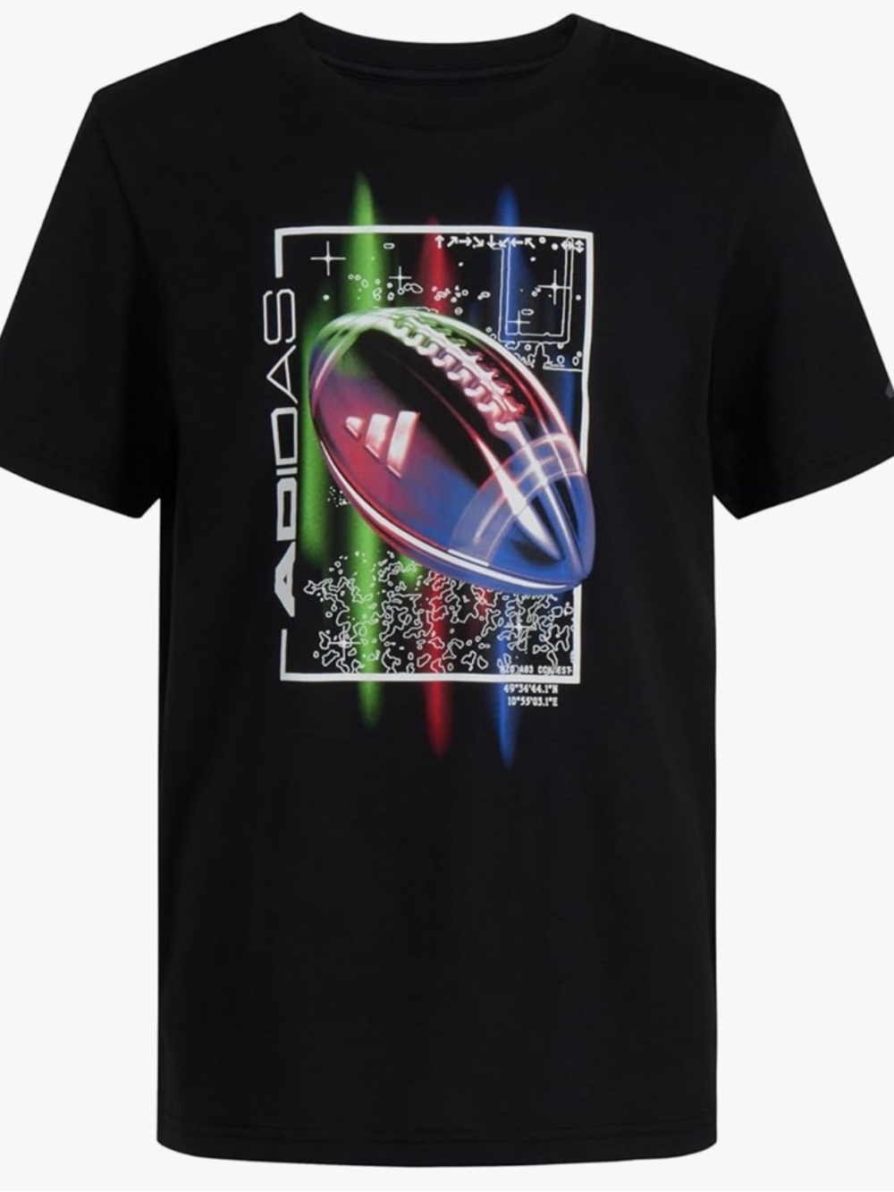 Adidas Kids Black Football Short Sleeve Colorful Sports Graphic Shirt Size S